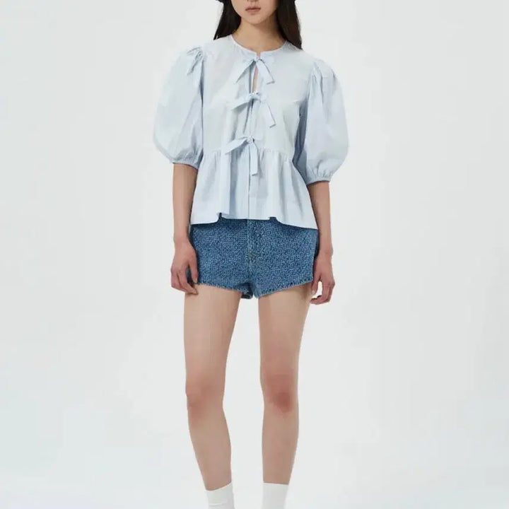 [BUNJANG] Ganni Denim Crochet Bucket Hat / GANNI 가니 데님 크로셰 벙거지 모자 새상품