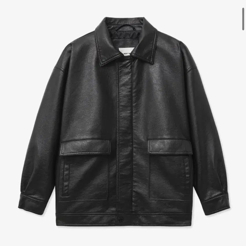[BUNJANG] Lady Volume 9186 Washed Leather Oversized Jumper Leather Jacket / (새제품)레이디볼륨 9186 워싱 레더 오버핏 점퍼 가죽 자켓