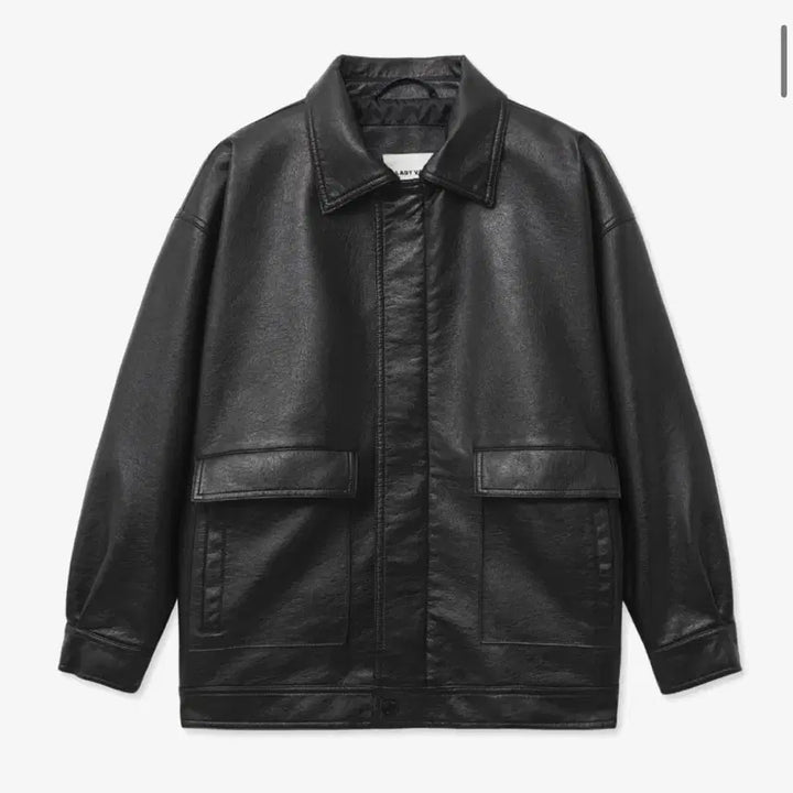 [BUNJANG] Lady Volume 9186 Washed Leather Oversized Jumper Leather Jacket / (새제품)레이디볼륨 9186 워싱 레더 오버핏 점퍼 가죽 자켓