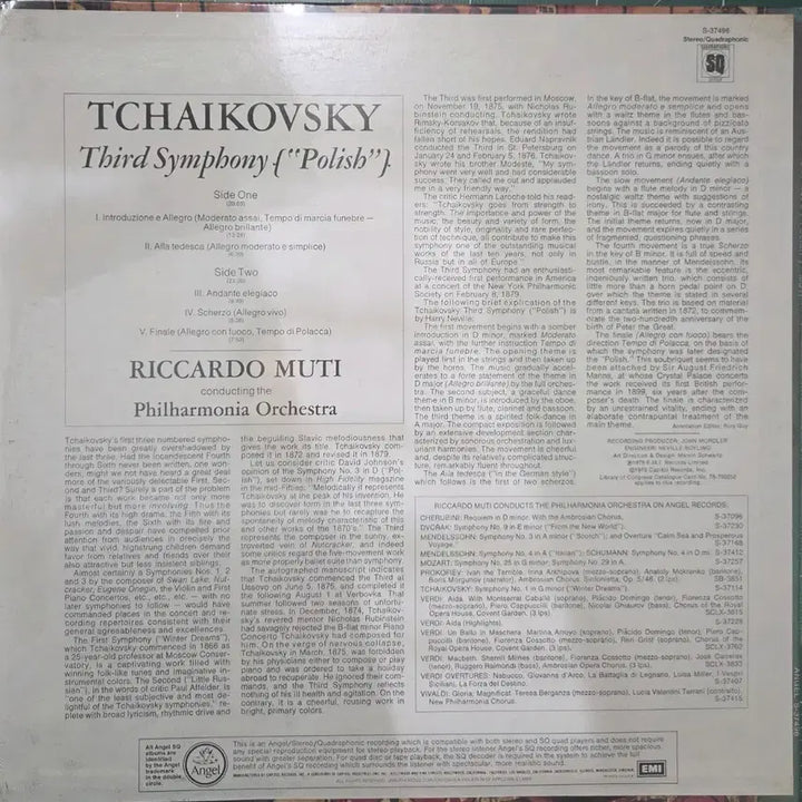 [BUNJANG] Tchaikovsky Symphony No. 3 LP Vinyl Muti Conductor Sealed Import / [미개봉 수입반] 차이코프스키 교향곡 3번 LP 음반 무티 지휘