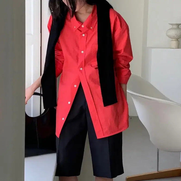 [BUNJANG] Understanding Shirt Red Color / 언더스탠딩 셔츠 레드컬러