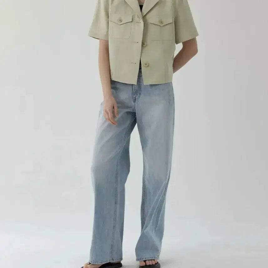 [BUNJANG] BLU BRICK Linen Short Jacket / 블루브릭 린넨 쇼트 자켓