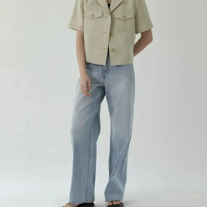 [BUNJANG] BLU BRICK Linen Short Jacket / 블루브릭 린넨 쇼트 자켓