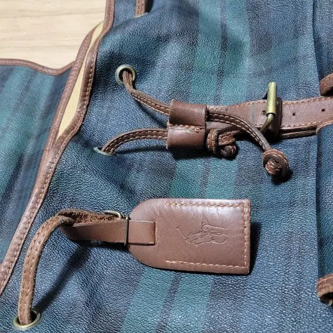 [BUNJANG] Polo Ralph Lauren Black Watch Check Backpack &amp; Crossbody Bag Set (Requires Repair) / 폴로 랄프로렌 블랙와치 체크 백팩 크로스백 세트 수선요