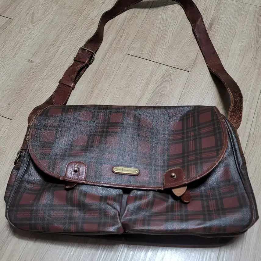 [BUNJANG] Polo Ralph Lauren Red Check Big Crossbody Bag / 폴로 랄프로렌 레드체크 빅 크로스백