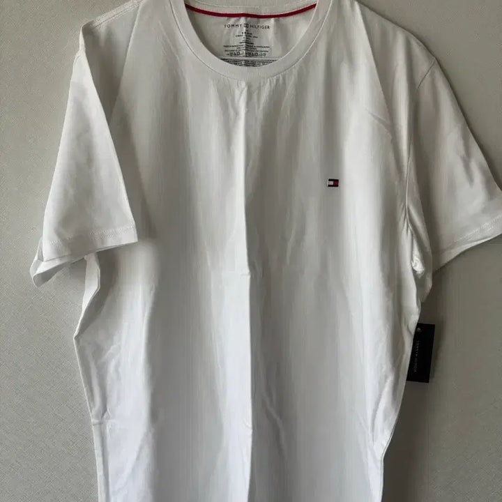 [BUNJANG] Tommy Hilfiger Cotton T-Shirt - White/Black (L) / 타미힐피거 화이트/블랙 반팔티 L