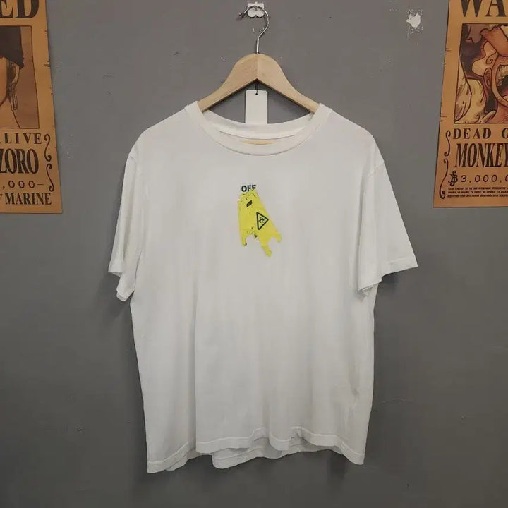 [BUNJANG] Off-White Caution Tape Short Sleeve T-Shirt White / OFF-WHITE 미끄럼주의 반팔 티셔츠 화이트