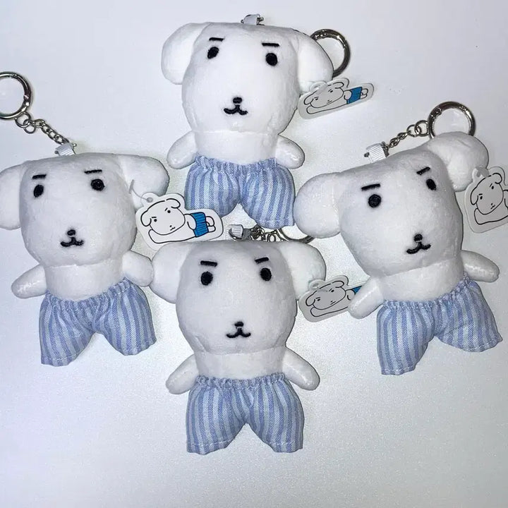 [BUNJANG] Ganadi Mochi Pajamas White Doll Keychain / 새상품) 가나디 모찌 잠옷 파자마 하양이 인형 키링