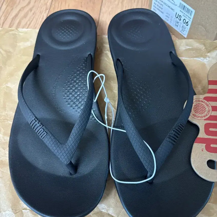 [BUNJANG] Fitflop IQUSHION Flip-Flop Black / 핏플랍 IQUSHION 블랙 플립플랍