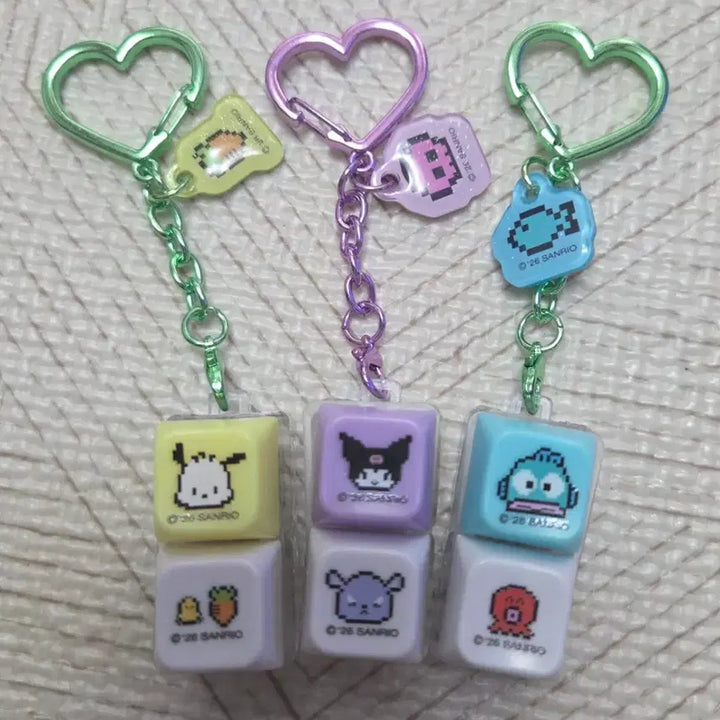 [BUNJANG] Sanrio LED Keycap Keychain Set (3 Types) / 산리오 led 키캡 키링 새상품 3종