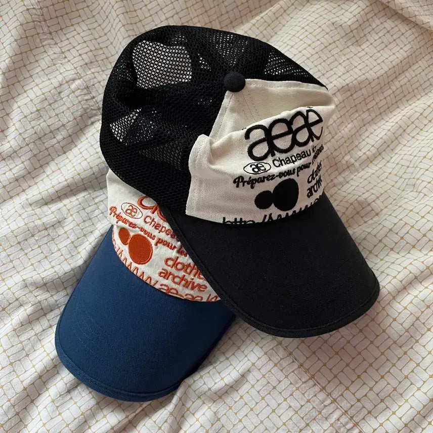 [BUNJANG] Aeae Web Logo Mesh Cap Set / 에이이에이이 웹 로고 메쉬 캡 2종