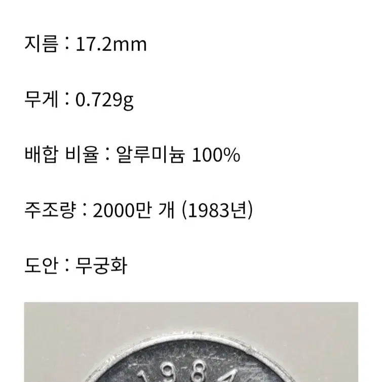 [BUNJANG] 1984 1 Won Coin Bundle Set (10 pieces) / 1984년    1원   7개 일괄