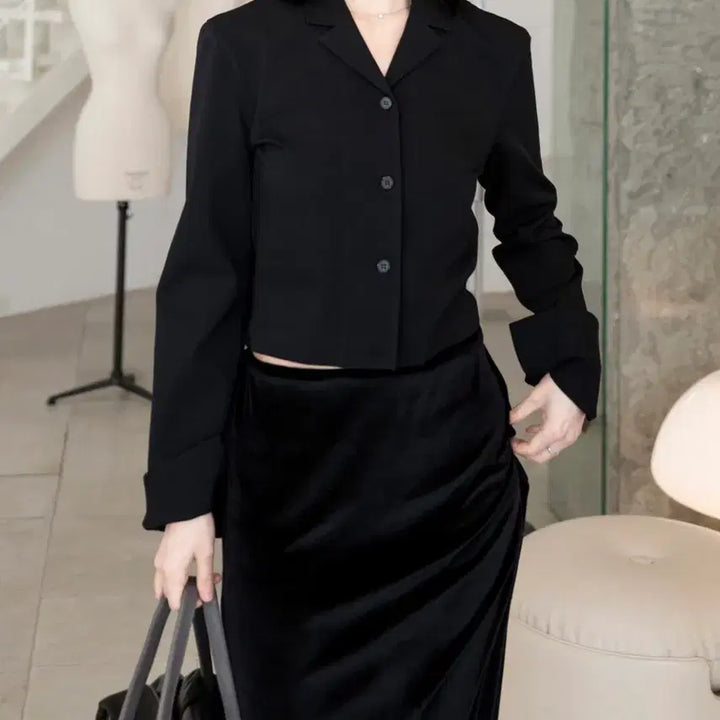 [BUNJANG] Verde Osido Little Shirt-Jacket Wool, Viscose (Black) / 베르데오시도 Little Shirt-Jacket 울, 비스코스 (Blac