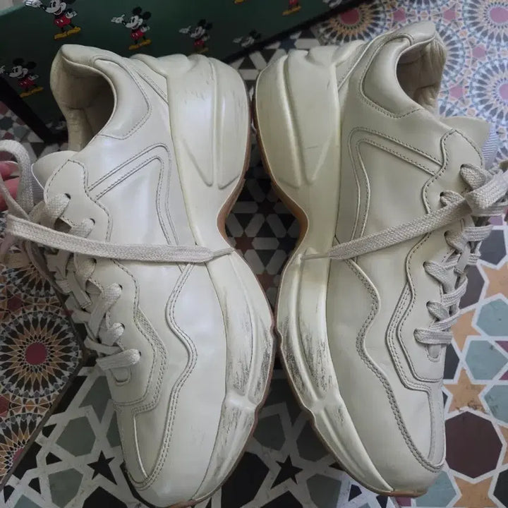 [BUNJANG] Gucci Mickey Rhyton Leather Sneakers / 구찌 미키 라이톤 5사이즈 245-250