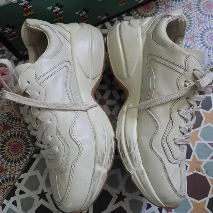 [BUNJANG] Gucci Mickey Rhyton Leather Sneakers / 구찌 미키 라이톤 5사이즈 245-250