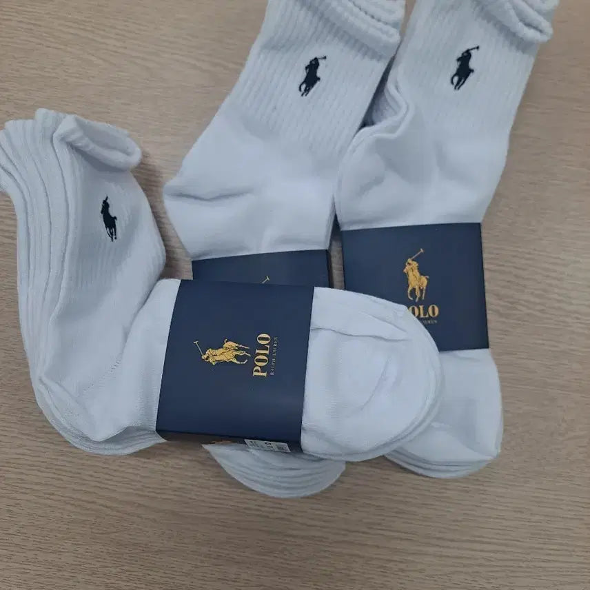 [BUNJANG] Polo Ralph Lauren White Mid-Calf Socks / 폴로 랄프로렌 흰색 중목 양말