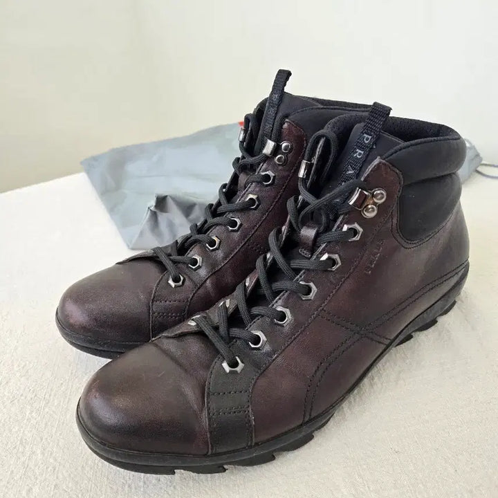 [BUNJANG] Prada Sport Brown High-Top Boots / 프라다 스포츠 브라운 하이탑 부츠