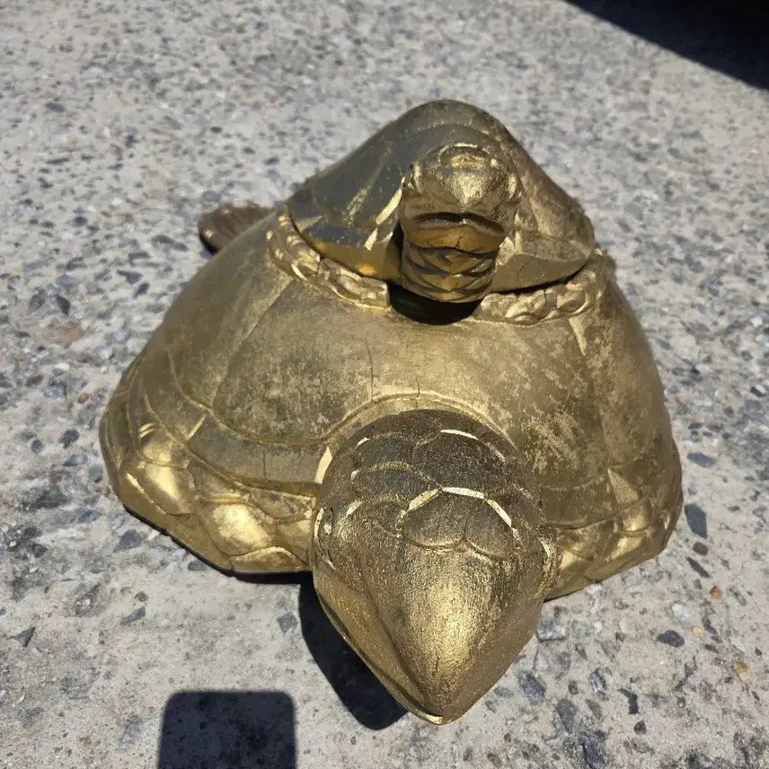 [BUNJANG] Wooden Golden Turtle Ornament / 나무 황금 거북이 장식품  6만
