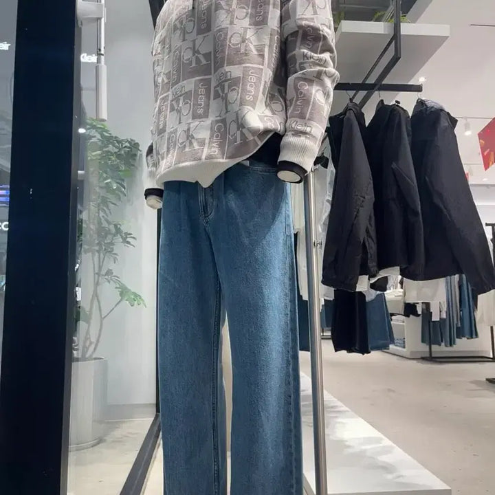 [BUNJANG] Calvin Klein Jeans All Over Logo Knit M / 캘빈클라인 진스 올오버 로고 니트 M