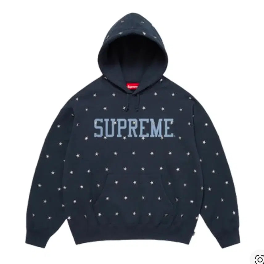 [BUNJANG] Supreme Star Stud Hoodie Navy M / M 슈프림 스타 스터드 후드 네이비