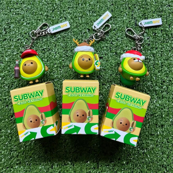 [BUNJANG] Subway Avocado Keychain (Baseball Cap, Rudolph, Santa) / 써브웨이 아보카도 키링 (캡모자, 루돌프, 산타)