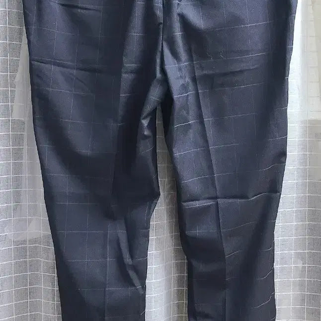 [BUNJANG] Zaraman Navy Check Suit Pants Slacks / 자라맨 네이비 체크 정장 바지 슬랙스