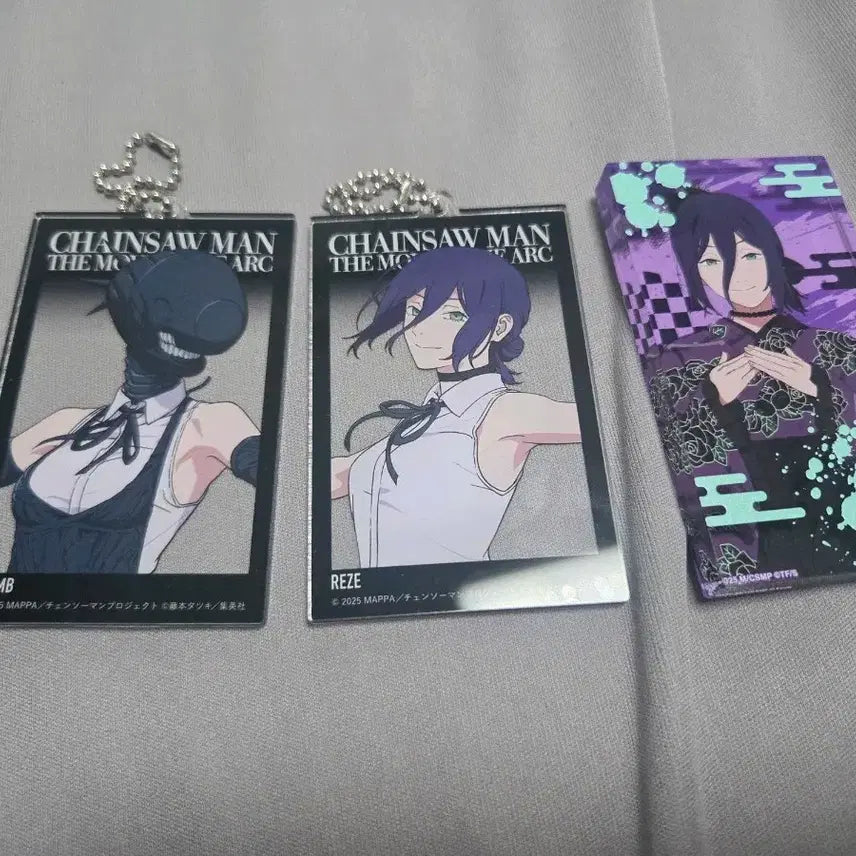 [BUNJANG] Chainsaw Man France Akihisa Acrylic Block Keychain 2 Types Bundle / 체인소맨 레제 아크릴 블록 키링 2종 일괄 레제 굿즈