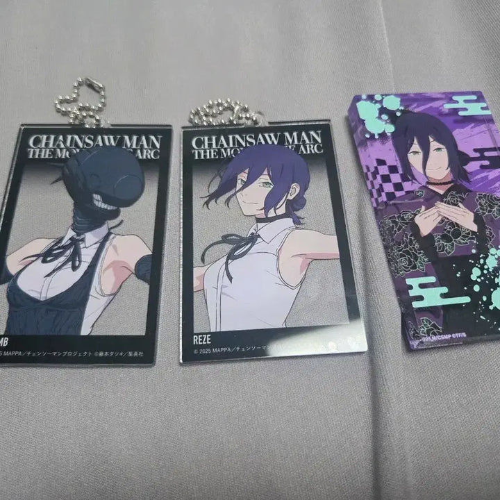 [BUNJANG] Chainsaw Man France Akihisa Acrylic Block Keychain 2 Types Bundle / 체인소맨 레제 아크릴 블록 키링 2종 일괄 레제 굿즈