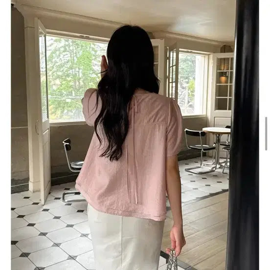 [BUNJANG] Muse12 Glossy Layered Blouse / [새상품] Muse12 글로시 레이어드 블라우스