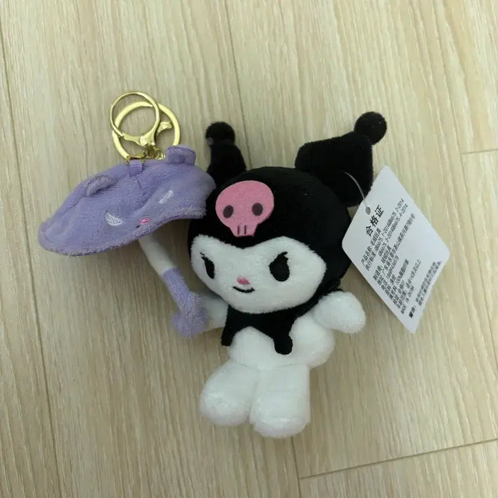 [BUNJANG] Kuromi Doll Keychain with Purple Umbrella / 쿠로미 인형 키링 +보라색 우산