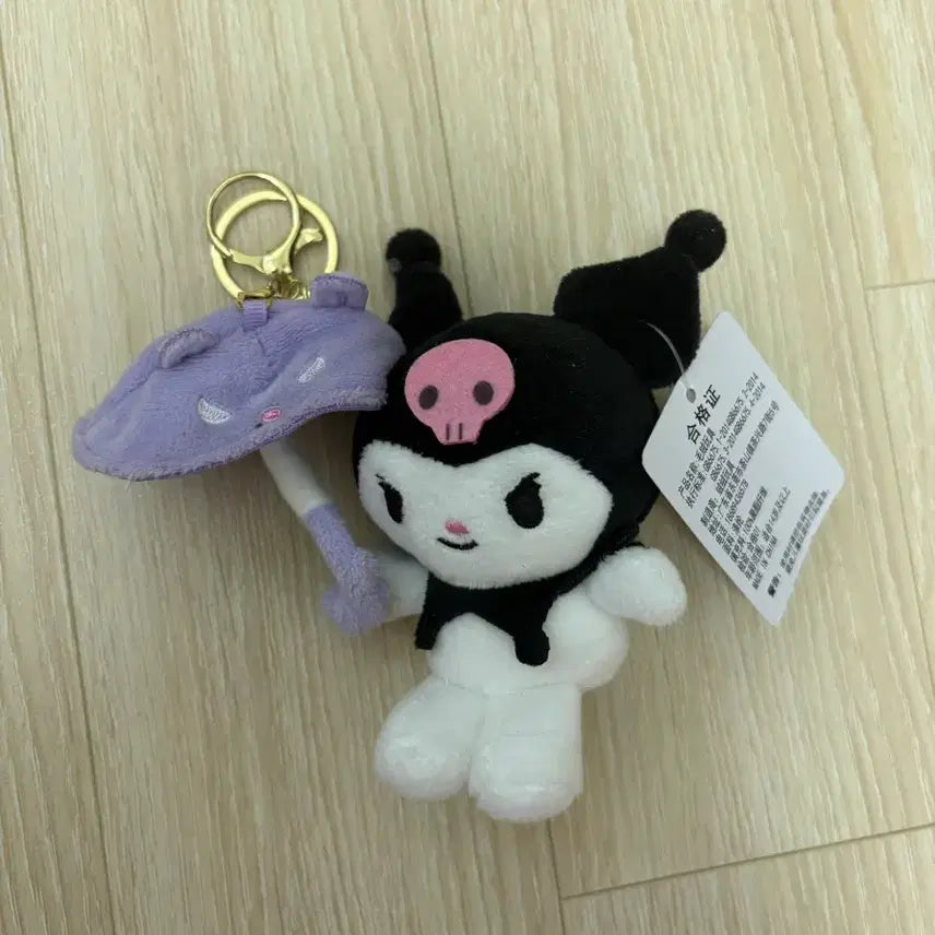 [BUNJANG] Kuromi Doll Keychain with Purple Umbrella / 쿠로미 인형 키링 +보라색 우산
