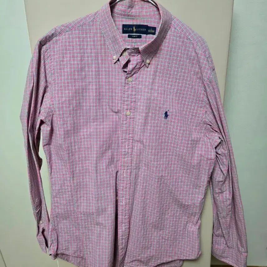 [BUNJANG] Polo Ralph Lauren Poplin Shirt Pink Check Plaid Size L / 폴로 랄프로렌 포플린 셔츠 L 사이즈 라코스테 타미힐피거 빈폴