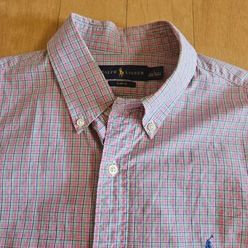 [BUNJANG] Polo Ralph Lauren Poplin Shirt Pink Check Plaid Size L / 폴로 랄프로렌 포플린 셔츠 L 사이즈 라코스테 타미힐피거 빈폴
