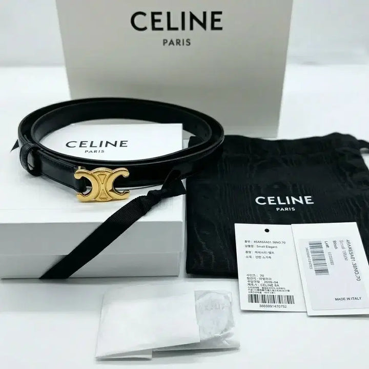 [BUNJANG] Celine Triomphe Belt 18MM Black Size 70 (Unused) / [미사용/최신연식] 셀린느 트리옹프 벨트 18MM 블랙 (70) 풀셋