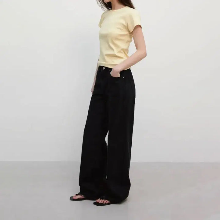 [BUNJANG] Suamar Tami Straight Fit Cone Denim Pants (Black) / 수아마르 데님! 포터리 쿠에른 아모멘토 더바넷 에토스 문달 리본빛