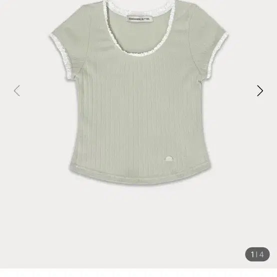 [BUNJANG] Somewhere Better Mint Lace Pendant Scoop Top / 썸웨어버터 민트 티셔츠 Lace pendant scoop top