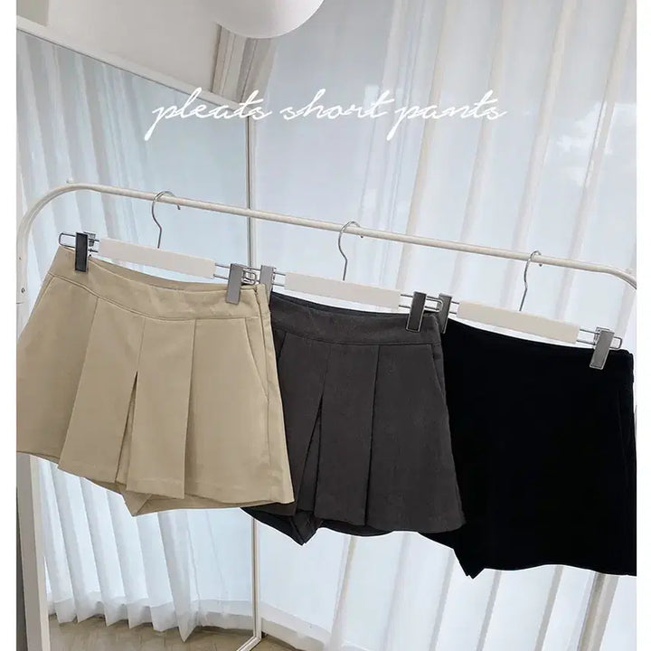 [BUNJANG] Pleated Pin-tuck Shorts / 플리츠 핀턱 숏팬츠