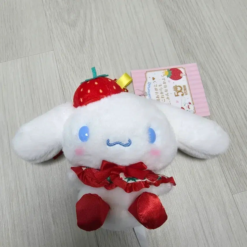 [BUNJANG] Sanrio Ichigo Shimbun 50th Anniversary Cinnamoroll Mascot Doll / 산리오 이치고 신문 50주년 시나모롤 마스코트 인형