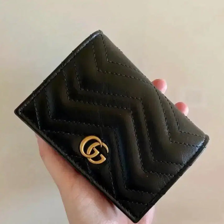[BUNJANG] Gucci Marmont Matelassé Wallet Black / 기본 구찌 마몬드 마틀라세 반지갑 블랙