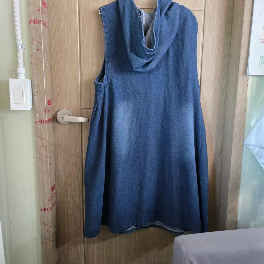 [BUNJANG] Denim Hooded Long Vest / 청 데님 후드 롱 조끼