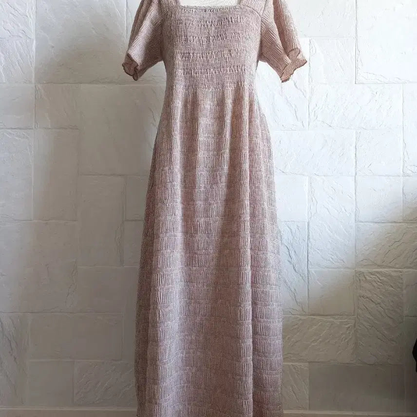 [BUNJANG] Square Neck Smocked Back Maxi Dress / 짱 시원&amp;편한 롱원피스