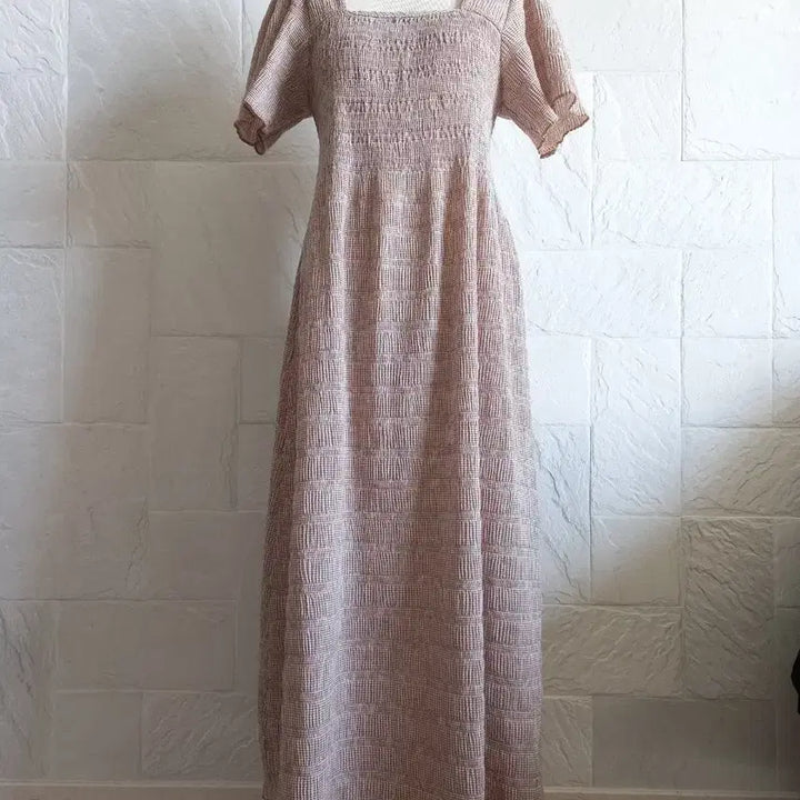 [BUNJANG] Square Neck Smocked Back Maxi Dress / 짱 시원&amp;편한 롱원피스