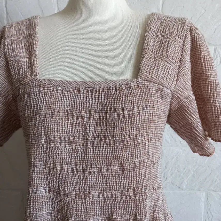 [BUNJANG] Square Neck Smocked Back Maxi Dress / 짱 시원&amp;편한 롱원피스