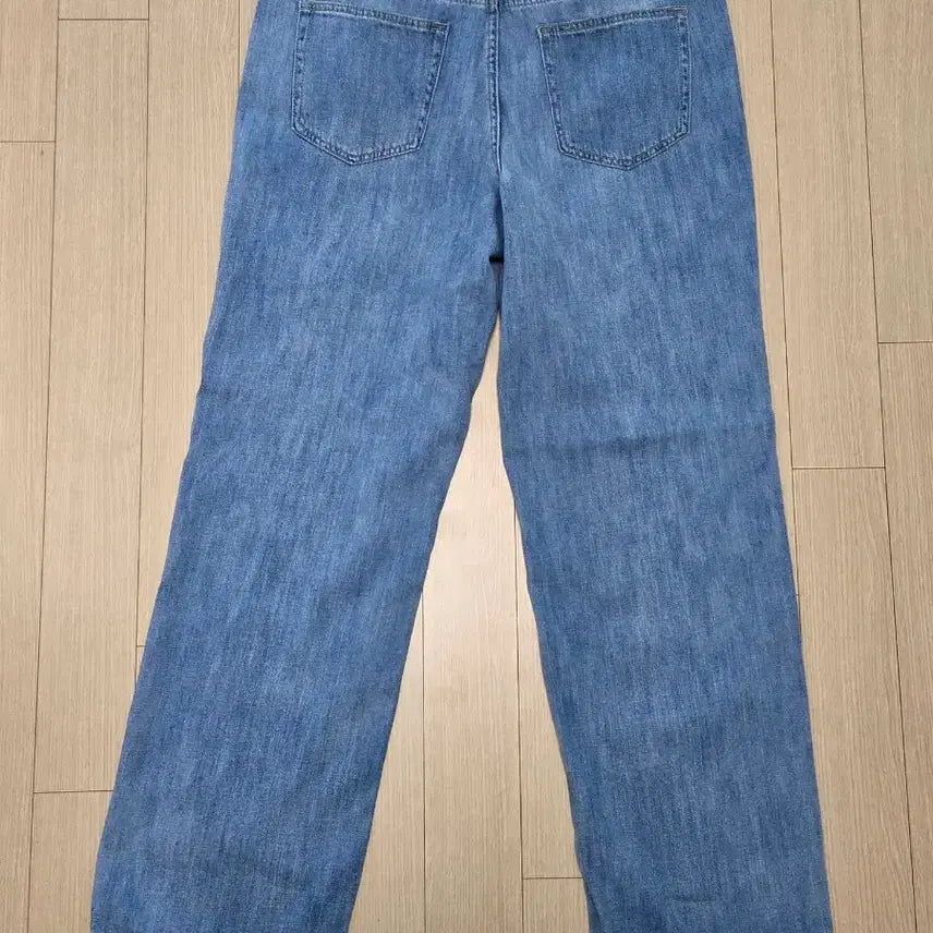 [BUNJANG] Unstandard Linen-Like Wide Denim Pants [Light Indigo] / 무탠다드 린넨 라이크 와이드 데님 팬츠 [라이트 인디고]