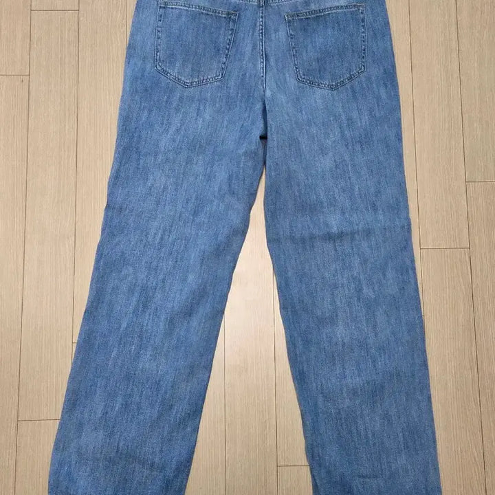 [BUNJANG] Unstandard Linen-Like Wide Denim Pants [Light Indigo] / 무탠다드 린넨 라이크 와이드 데님 팬츠 [라이트 인디고]