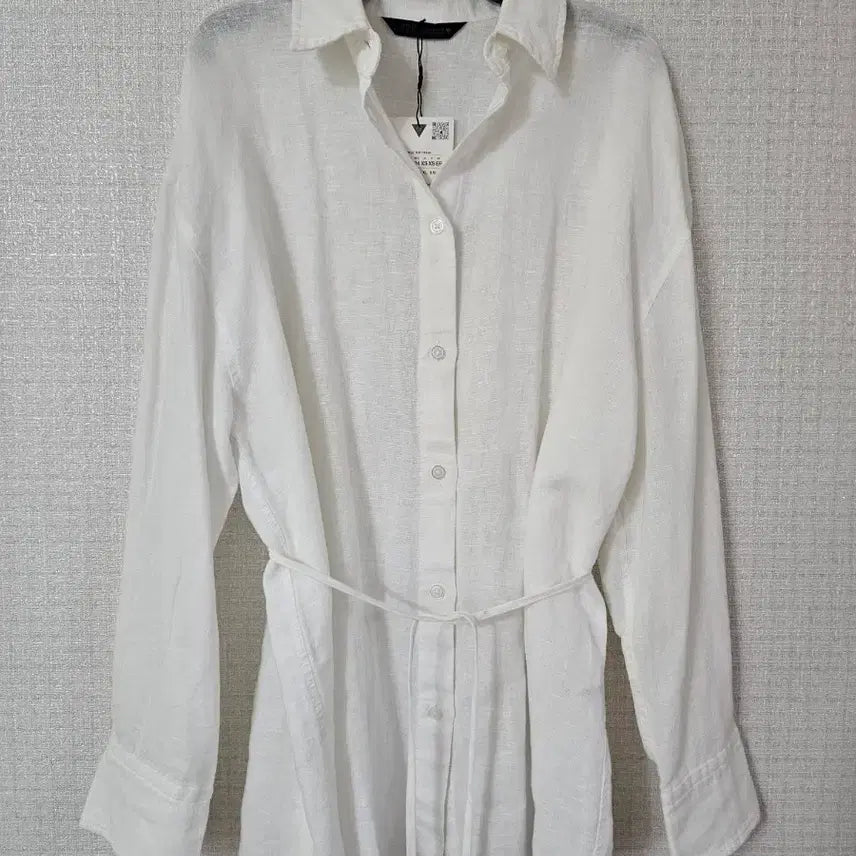 [BUNJANG] Zara Linen Shirt White XS / ZARA 자라 허리리본 린넨 셔츠 화이트 XS
