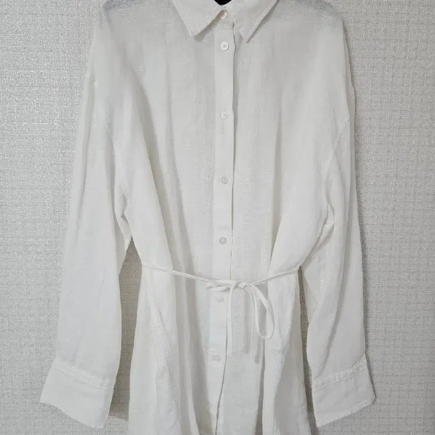 [BUNJANG] Zara Linen Shirt White XS / ZARA 자라 허리리본 린넨 셔츠 화이트 XS