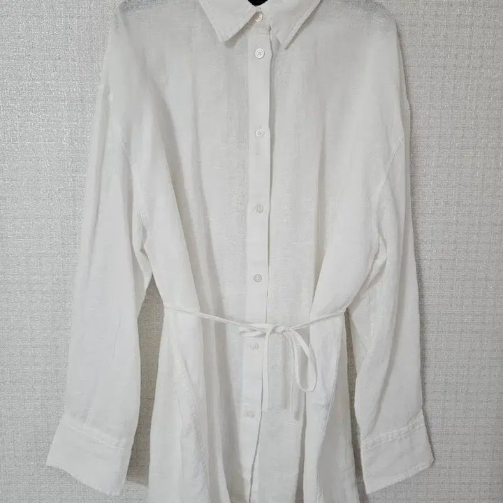[BUNJANG] Zara Linen Shirt White XS / ZARA 자라 허리리본 린넨 셔츠 화이트 XS