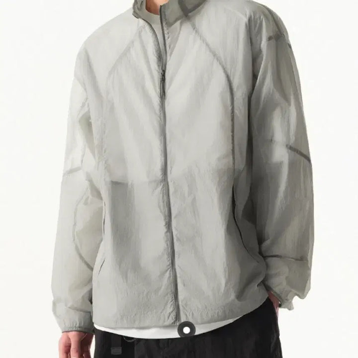 [BUNJANG] Mutandard City Leisure Highneck Shear Windbreaker Light Gray XL / 무탠다드 시티레저 하이넥 시어 윈드브레이커 라이트그레이 XL