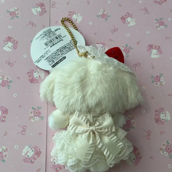[BUNJANG] Sanrio My Melody Shiroichigo Shortcake Mascot Plush Keychain / 마이멜로디 시로이치고 쇼트케잌 마멜 마스코트 인형 키링